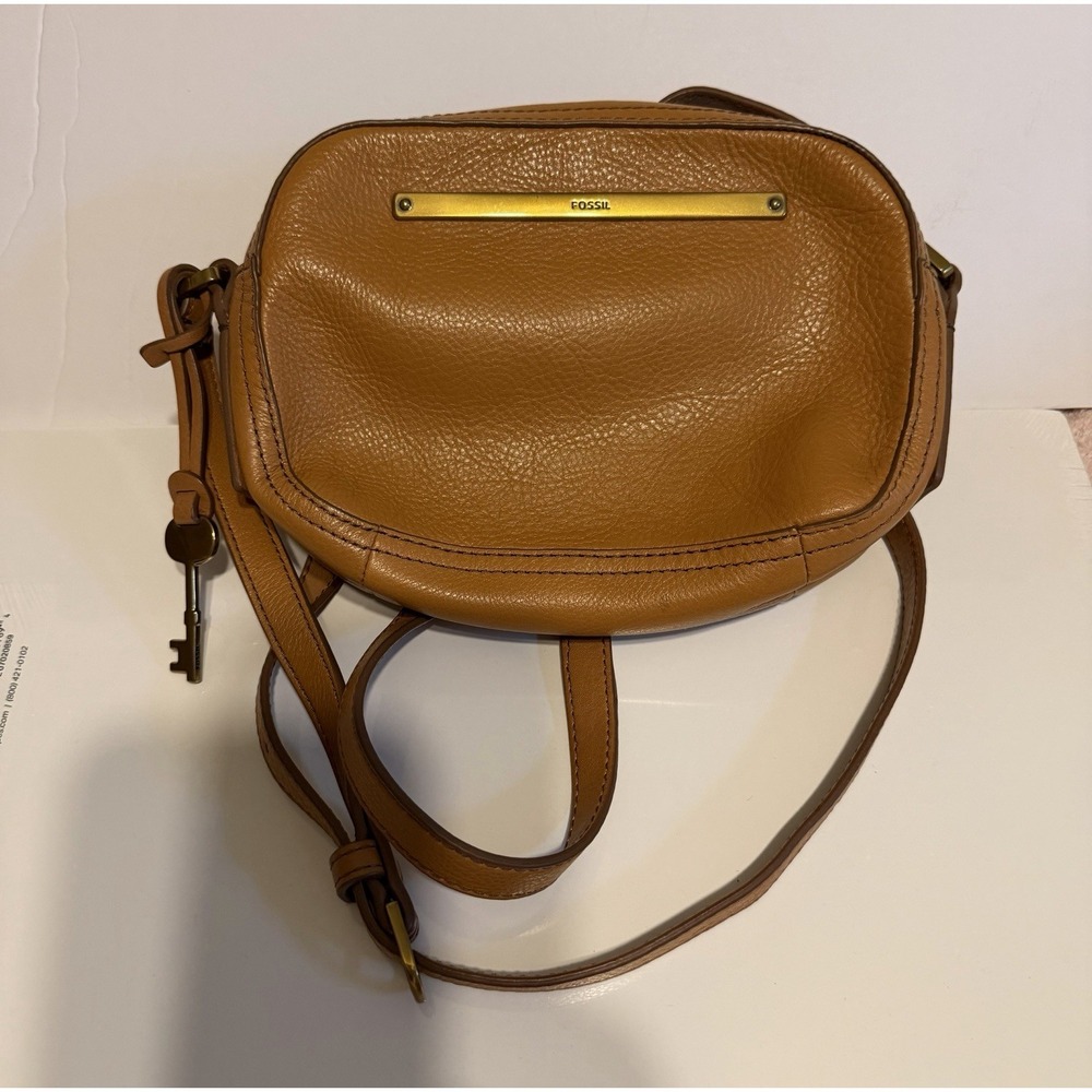Fossil Tan Leather Crossbody Bag Small